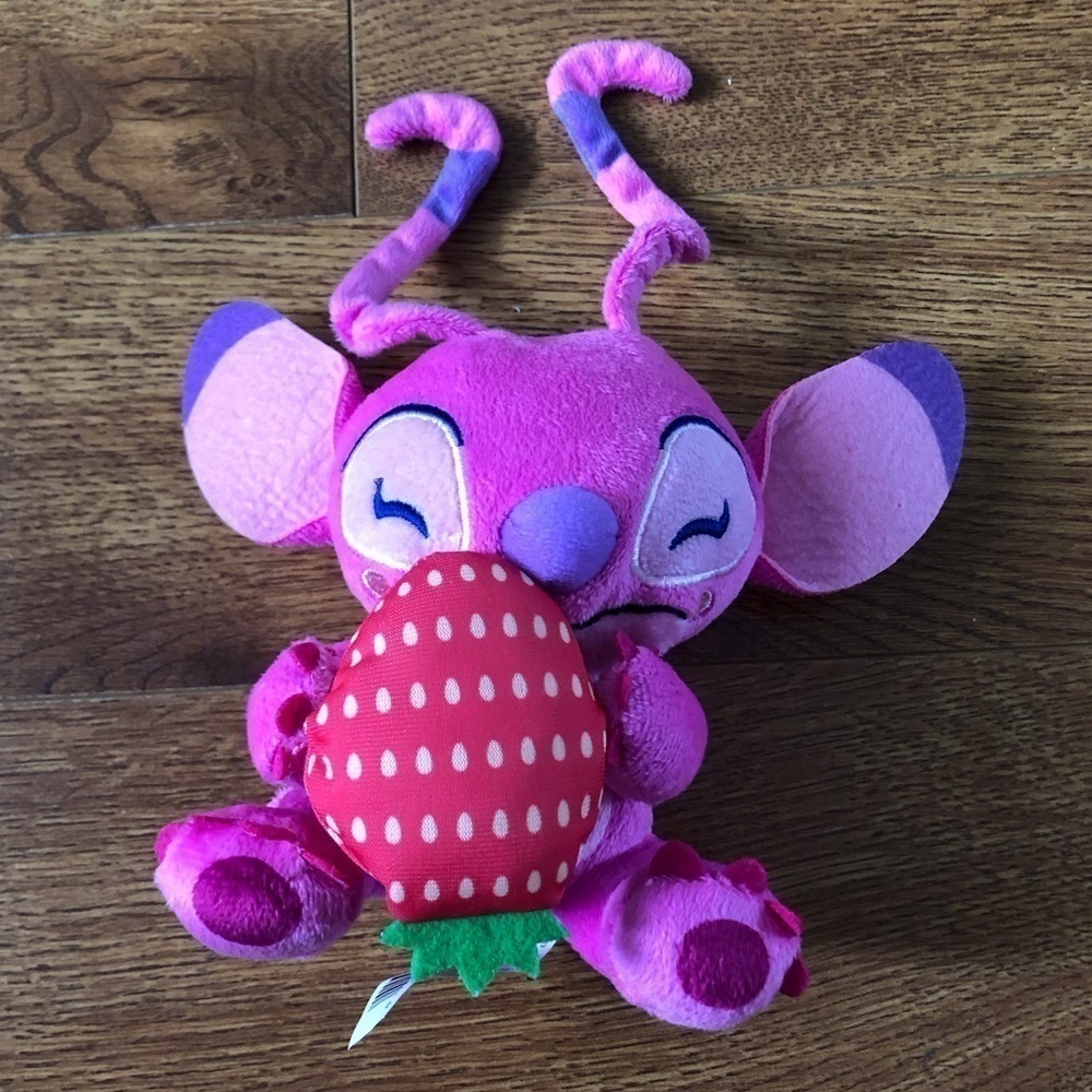 Disney Stitch: Angel with strawberry plush stuffed figure